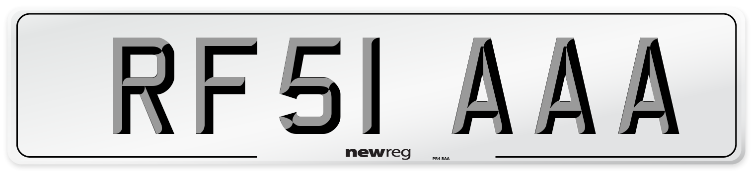 RF51 AAA Number Plate from New Reg